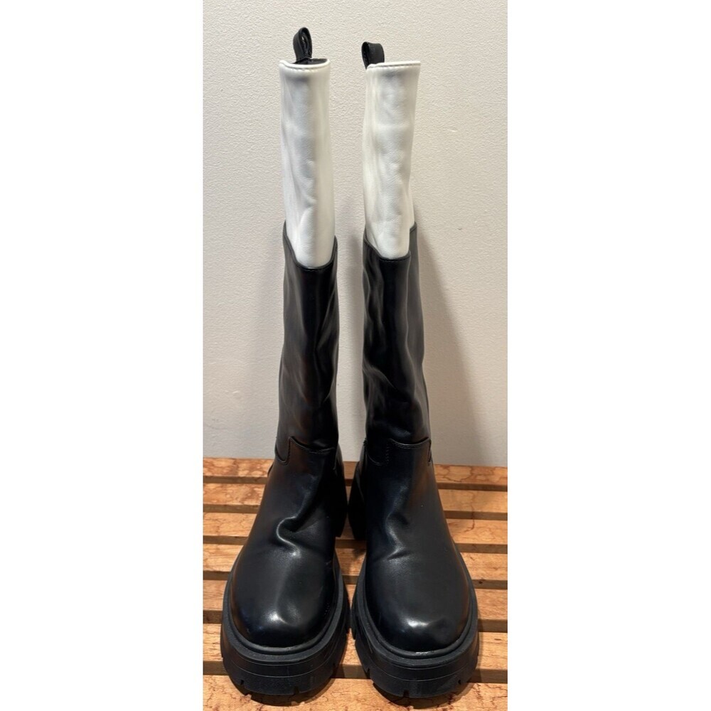 Azalea Wang Quintessence Colorblocked Chunky Lug Sole Heeled Boots 7.5 - Picture 7 of 16